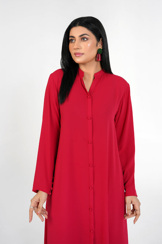 Crimson Elegance Frock