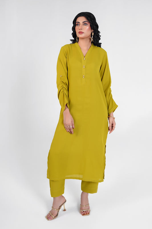 Premium olive green Dress