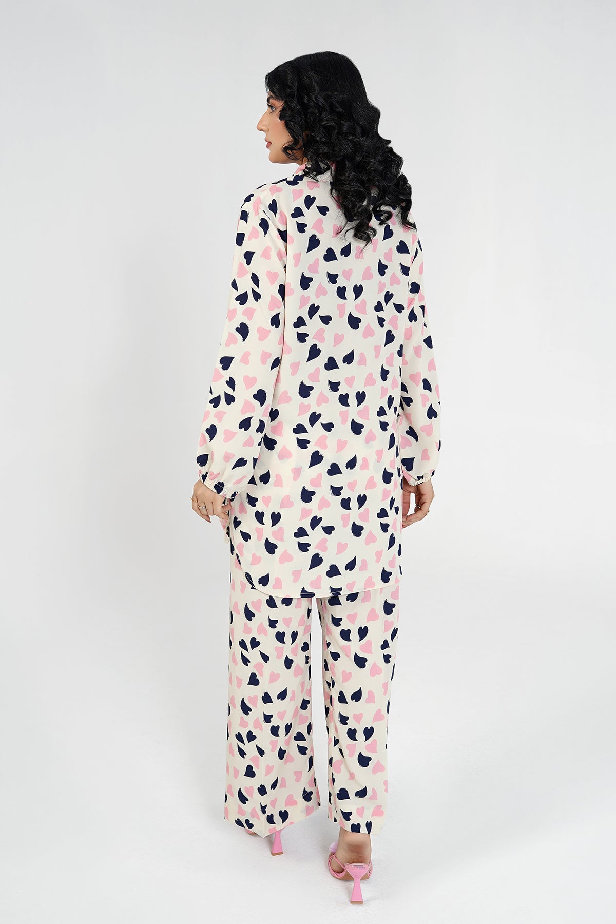 Crimmson Printed White Short Shirt Set