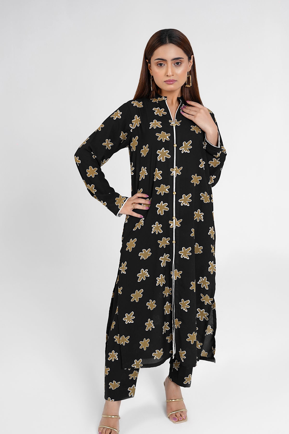 Black Floral Print Dress