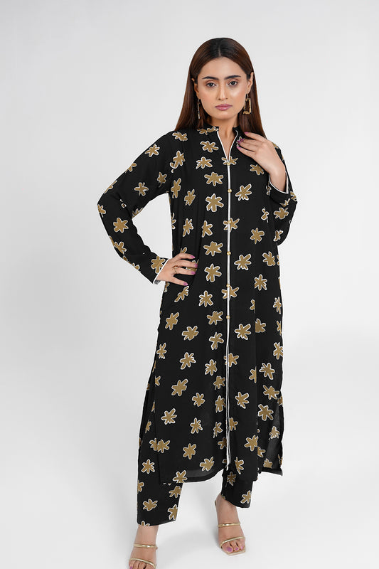 Black Floral Print Dress