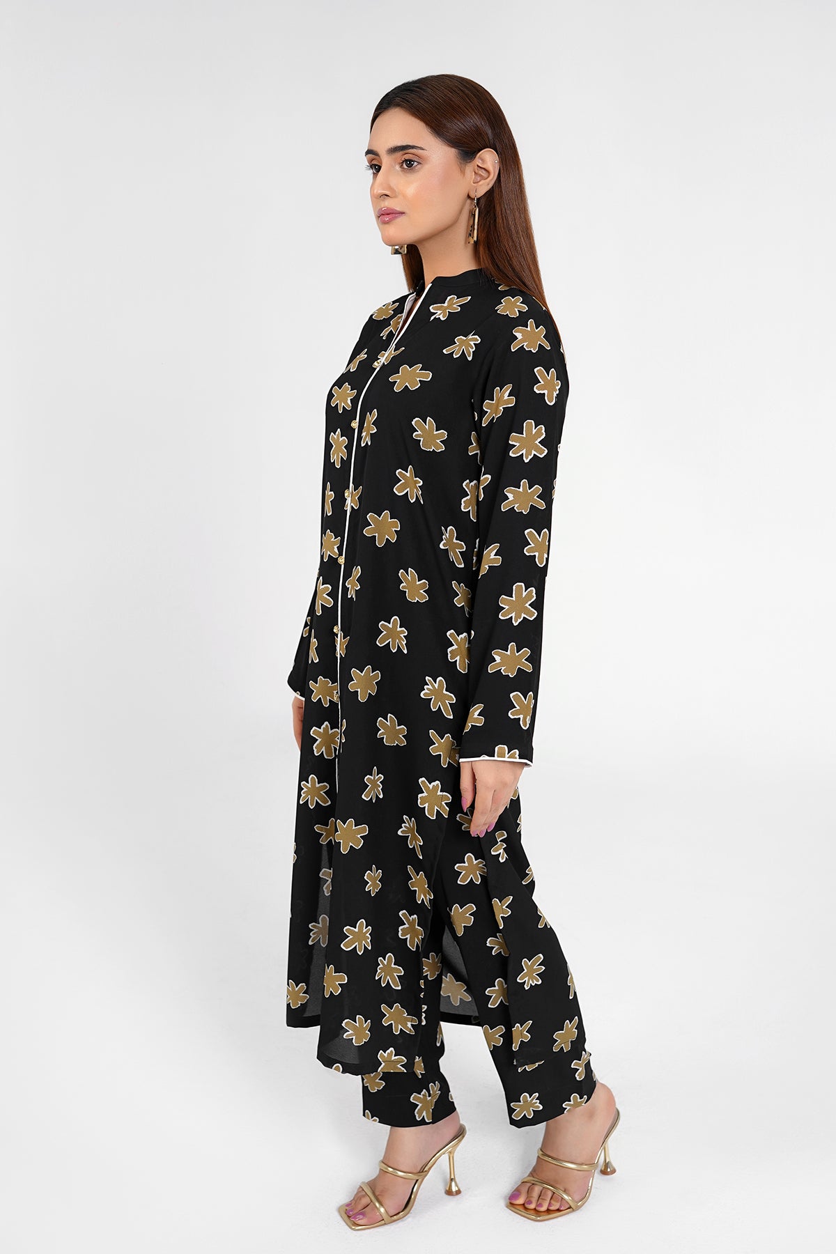 Black Floral Print Dress