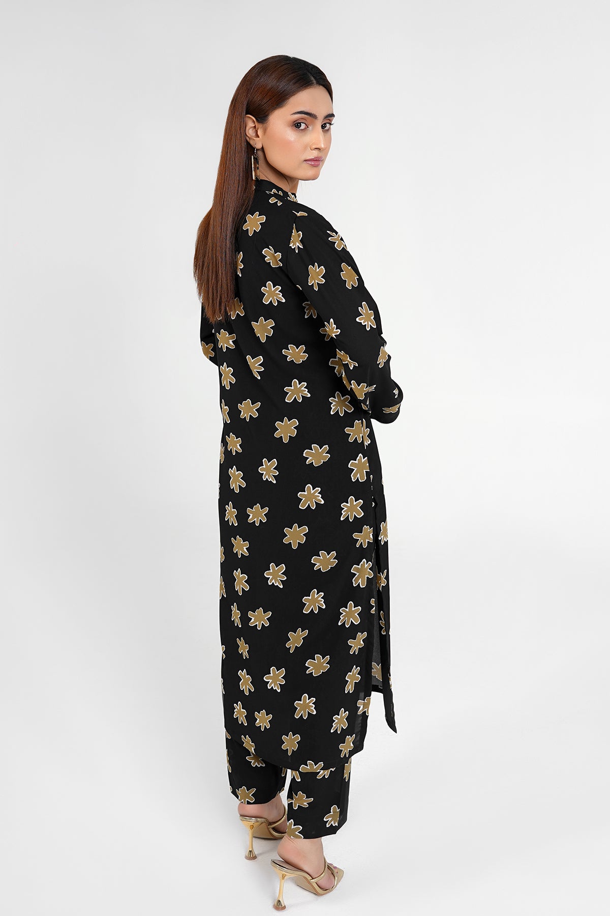 Black Floral Print Dress
