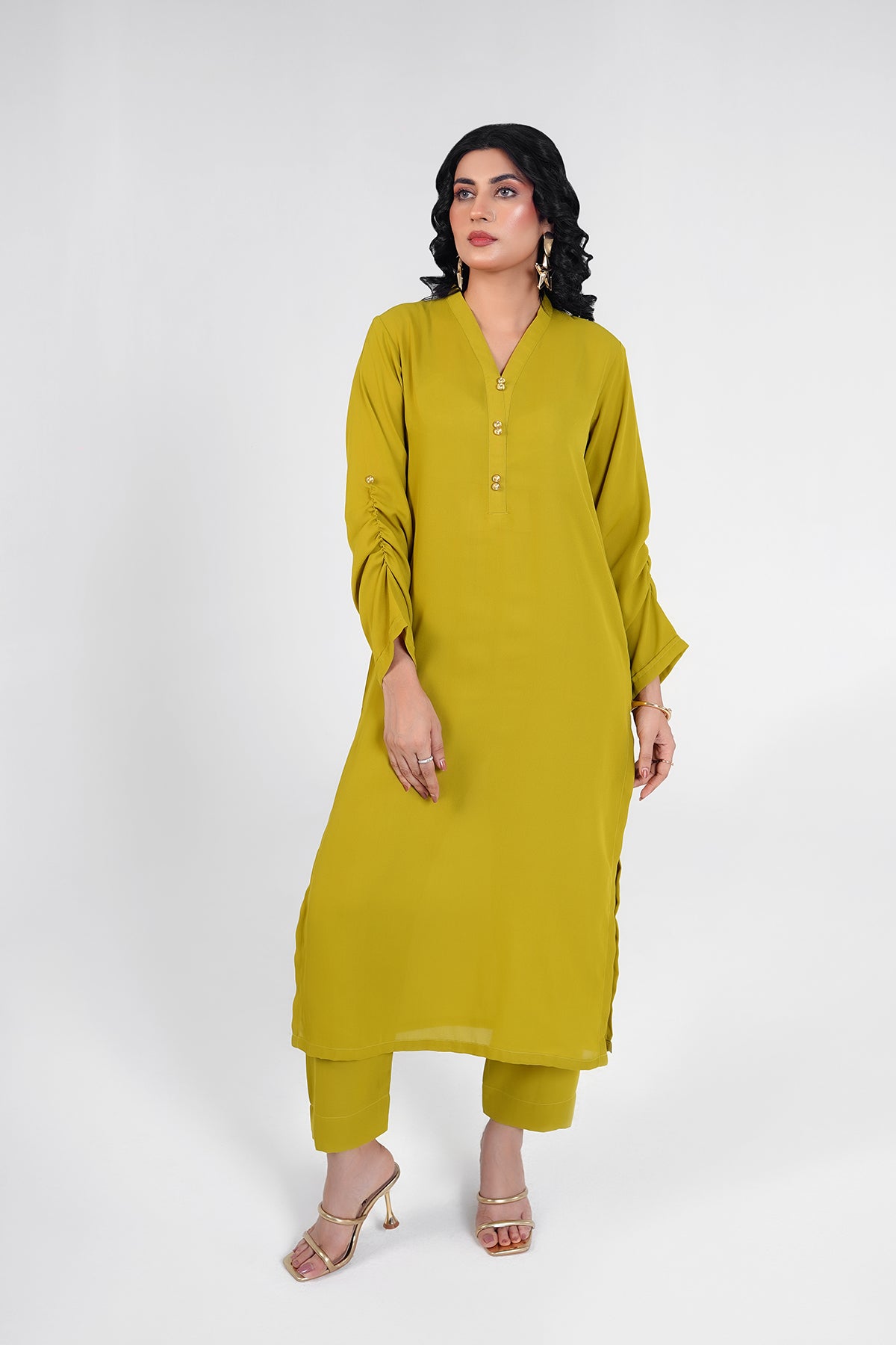 Premium olive green Dress