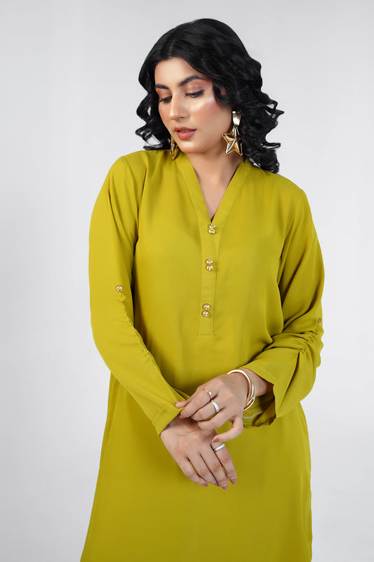 Premium olive green Dress