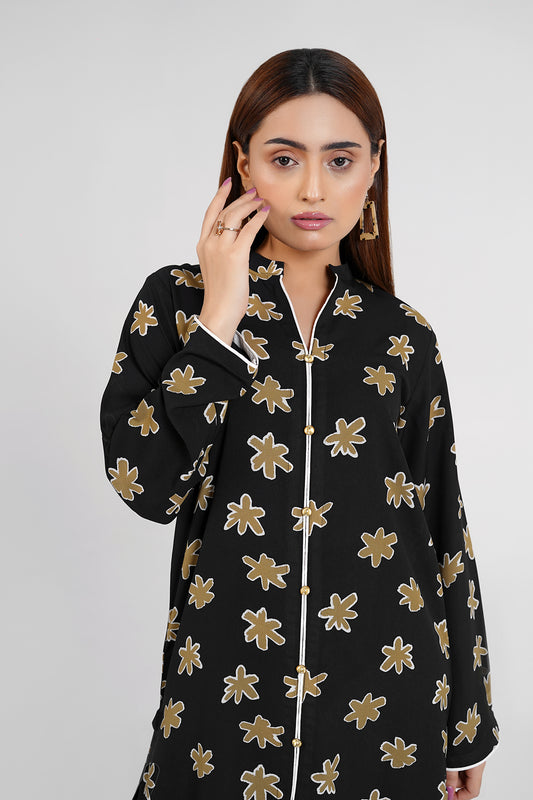 Black Floral Print Dress
